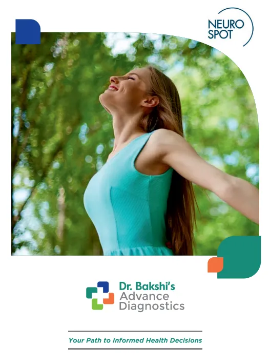 Woman breathing freely in nature on NeuroSpot patient brochure cover
