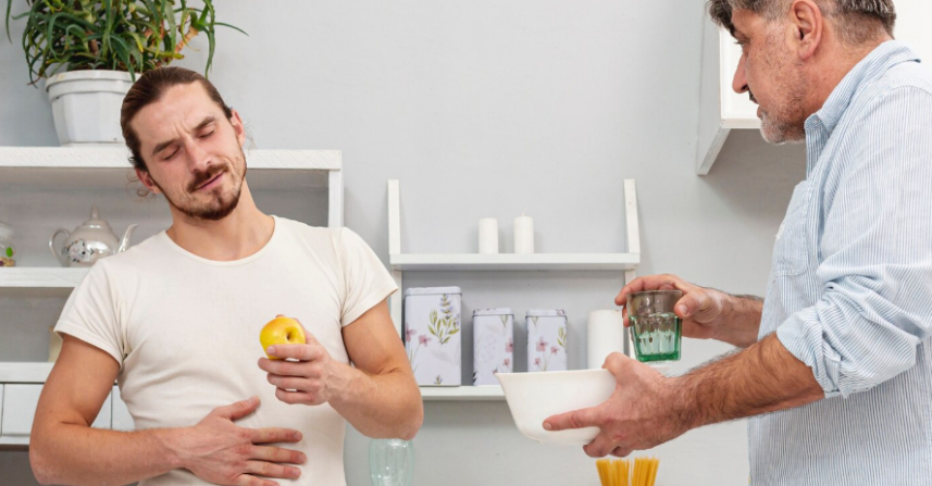 Gut-brain axis diagram showing connection between brain and digestive system