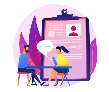 Personalized post-test guidance illustration with doctor and patient consultation