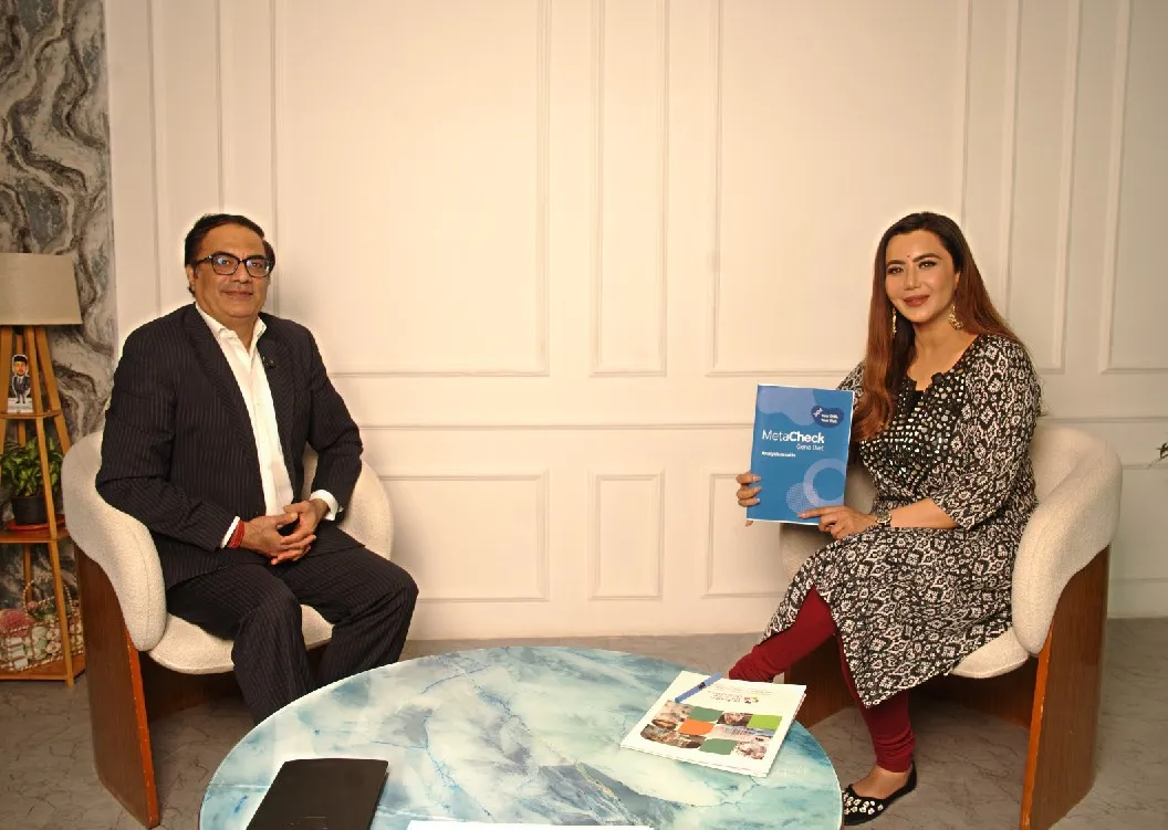 Nausheen Ali Sardar discussing the MetaCheck report with Mr. Neeraj Arora