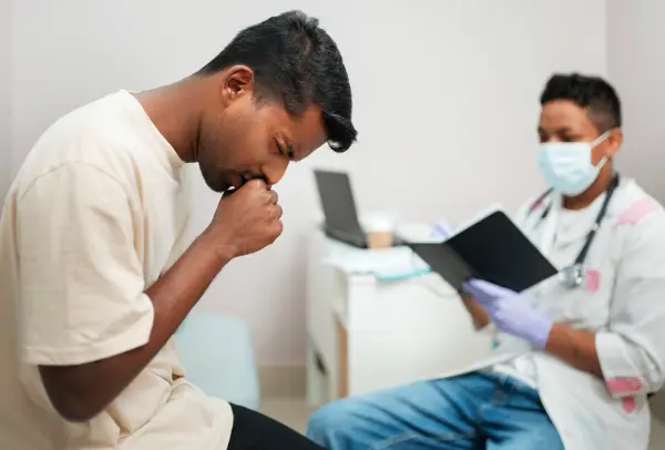 Doctor consultation for noradrenaline deficiency and stress symptoms