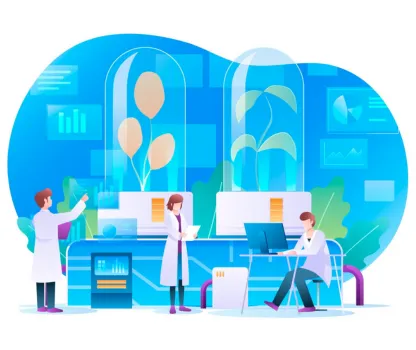 Illustration representing wide range of medical testing services and diagnostics